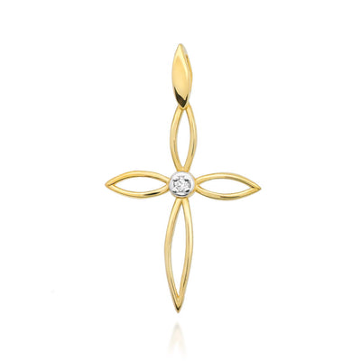 Pandantiv Aur 14K cu Diamant Natural 0.02 ct