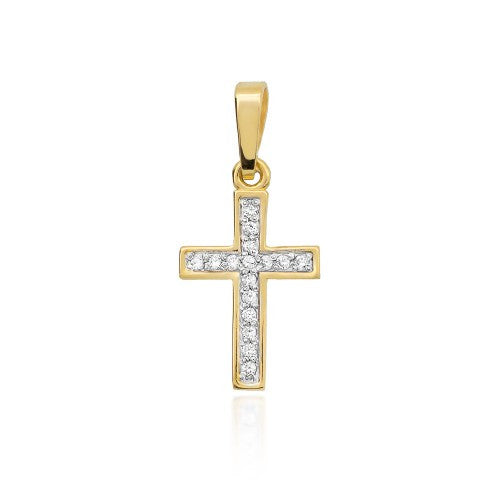 Pandantiv Aur 14K cu Diamante Naturale 0.08 ct — Aur galben