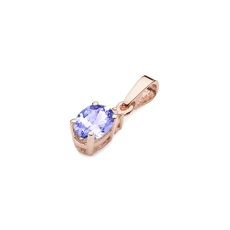 Pandantiv Aur 14K cu Tanzanit 0.40 ct si Diamant Natural 0.01 ct, imaginea 4 din 6