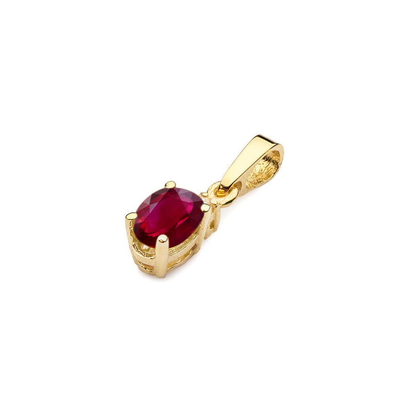 Pandantiv Aur 14K cu Rubin 0.60 ct si Diamant Natural 0.01 ct, imaginea 2 din 6