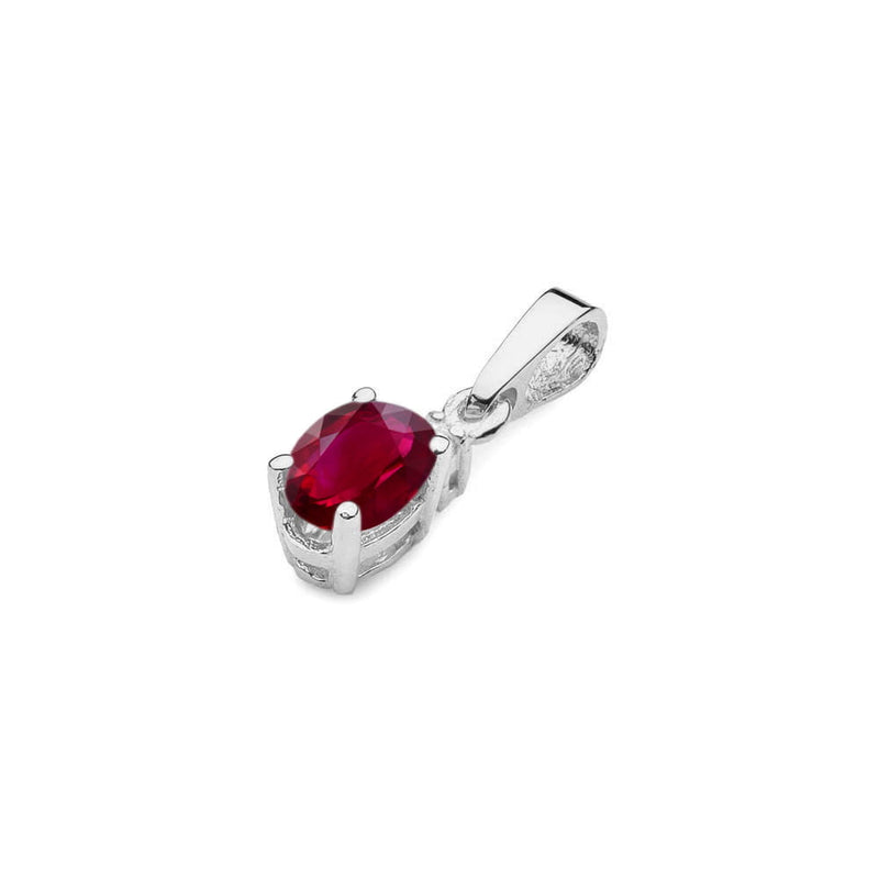 Pandantiv Aur 14K cu Rubin 0.60 ct si Diamant Natural 0.01 ct, imaginea 6 din 6