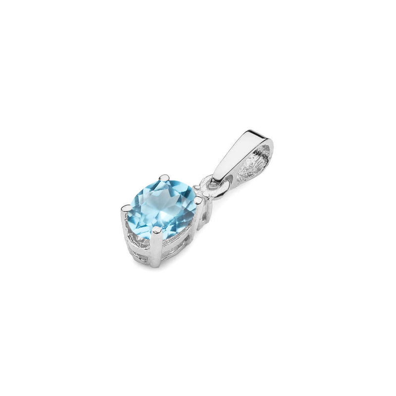Pandantiv Aur 14K cu Topaz Swiss 0.50 ct si Diamant Natural 0.01 ct, imaginea 6 din 6