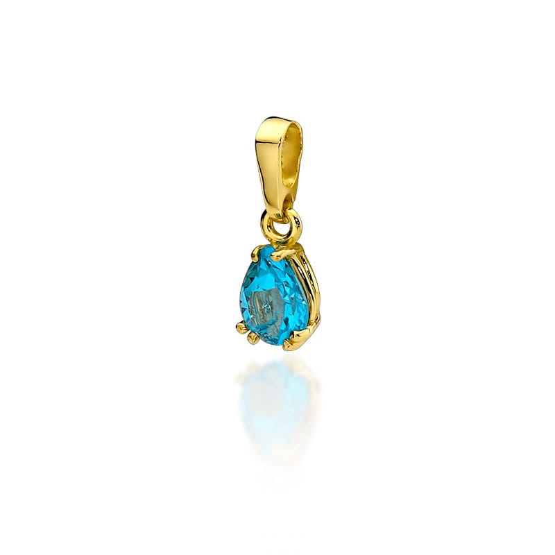 Pandantiv Aur 14K cu Topaz Swiss 0.90 ct — Aur galben
