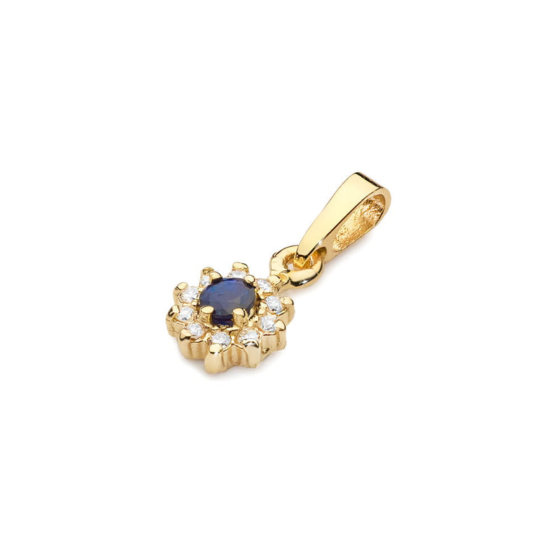 Pandantiv Aur 14K cu Safir 0.15 ct si Diamante Naturale 0.09 ct, imaginea 2 din 6