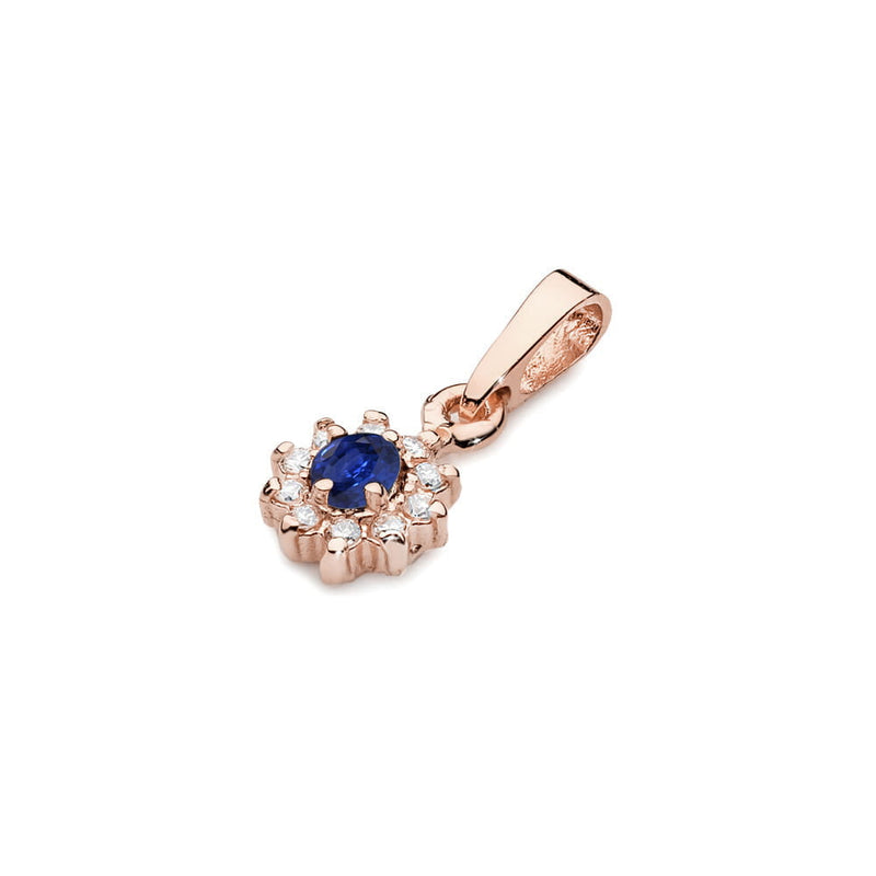 Pandantiv Aur 14K cu Safir 0.15 ct si Diamante Naturale 0.09 ct, imaginea 4 din 6