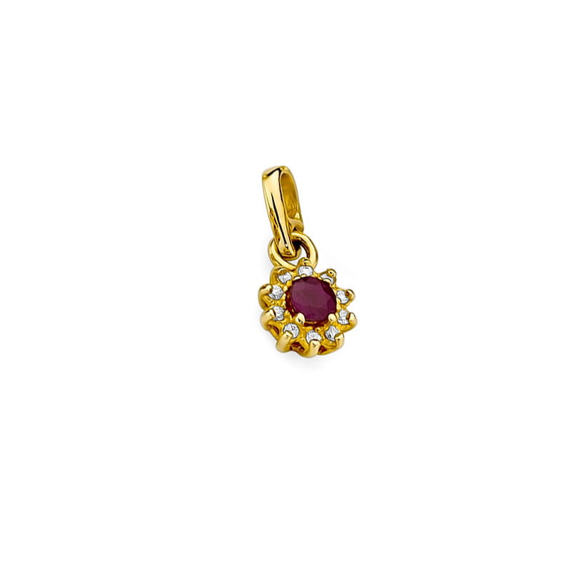Pandantiv Aur 14K cu Rubin 0.15 ct si Diamante Naturale 0.09 ct, imaginea 2 din 6