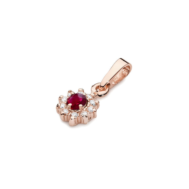 Pandantiv Aur 14K cu Rubin 0.15 ct si Diamante Naturale 0.09 ct, imaginea 4 din 6