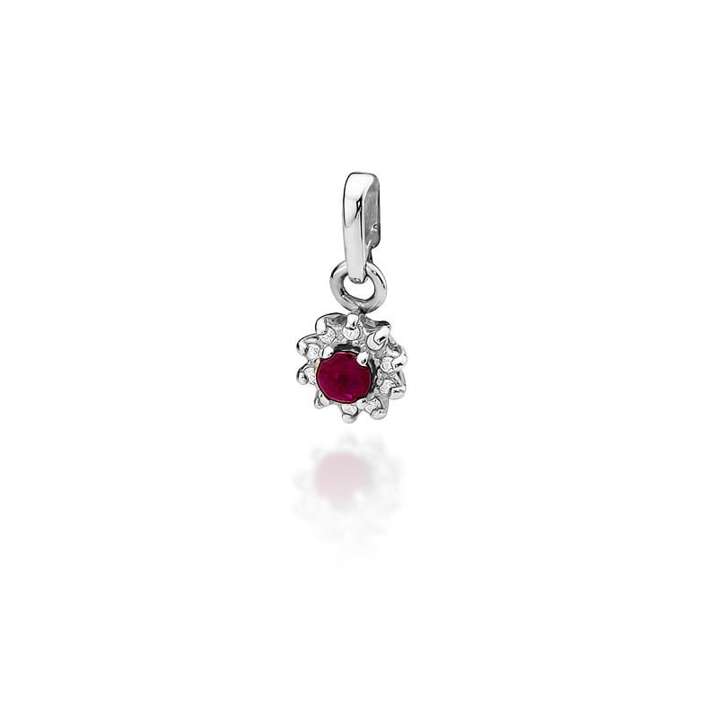 Pandantiv Aur 14K cu Rubin 0.15 ct si Diamante Naturale 0.09 ct, imaginea 5 din 6