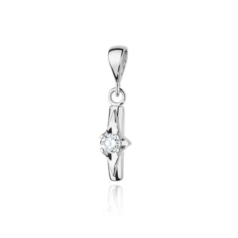 Pandantiv Aur 14K cu Diamant Natural 0.08 ct, imaginea 3 din 4