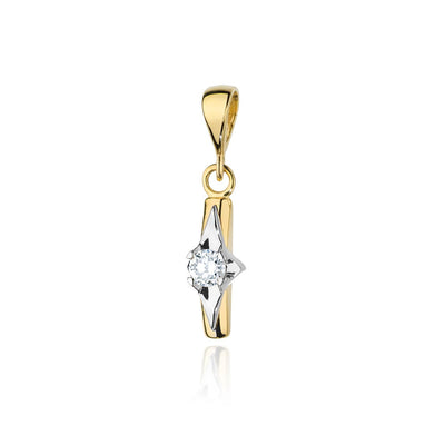 Pandantiv Aur 14K cu Diamant Natural 0.10 ct