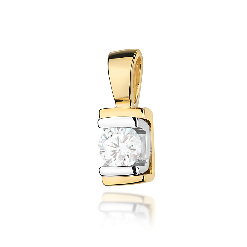 Pandantiv Aur 14K cu Diamant Natural 0.10 ct — Aur galben