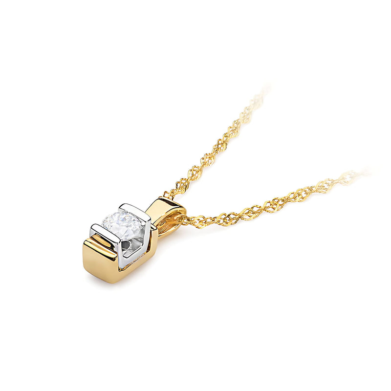 Pandantiv Aur 14K cu Diamant Natural 0.10 ct, imaginea 2 din 6