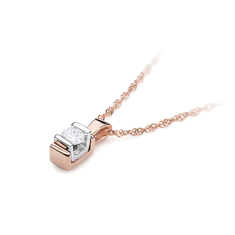 Pandantiv Aur 14K cu Diamant Natural 0.10 ct, imaginea 4 din 6