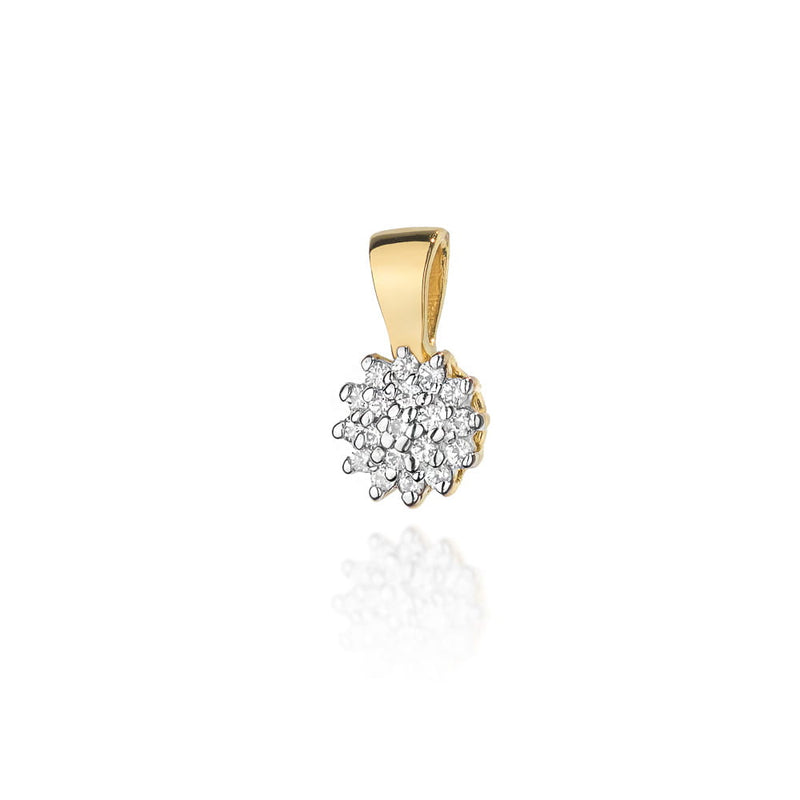Pandantiv Aur 14K cu Diamante Naturale 0.10 ct — Aur galben