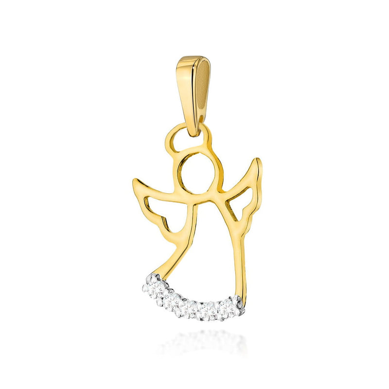 Pandantiv Aur 14K cu Diamante Naturale 0.07 ct — Aur galben