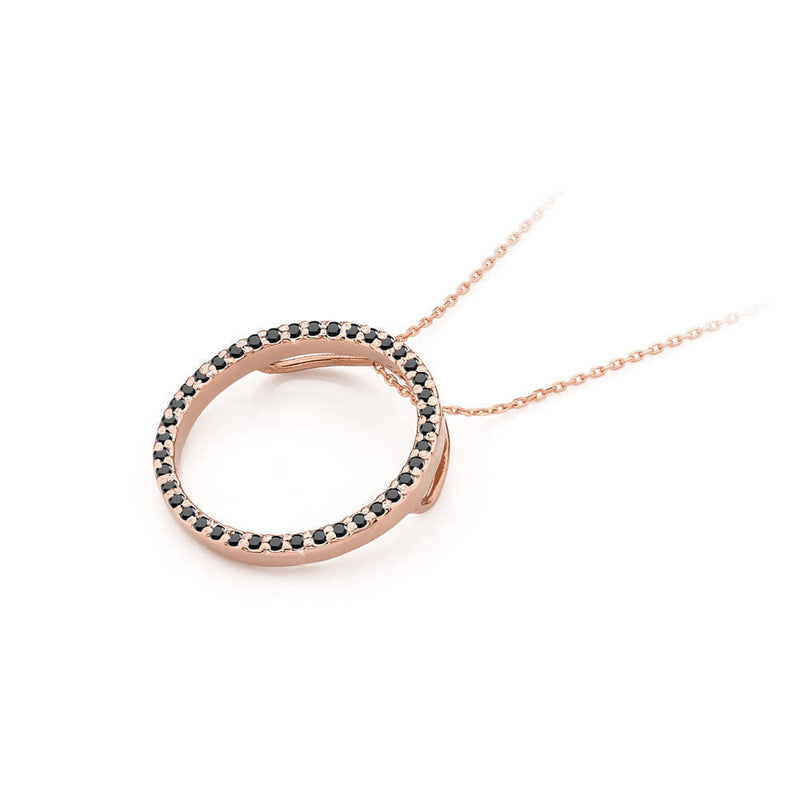 Pandantiv Aur 14K cu Diamante Naturale Negre 0.20 ct, imaginea 4 din 6