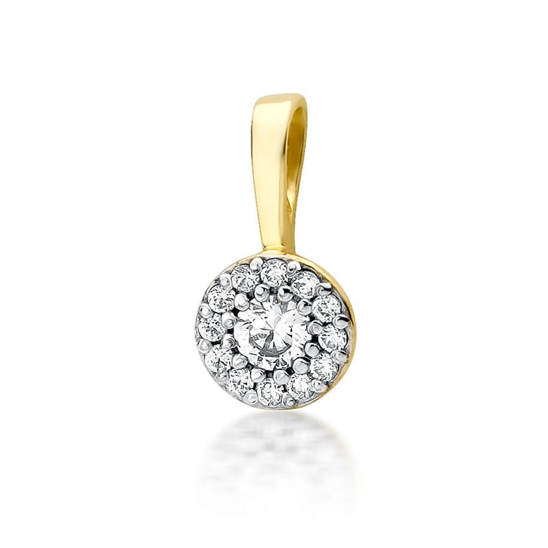 Pandantiv Aur 14K cu Diamante Naturale 0.22 ct — Aur galben