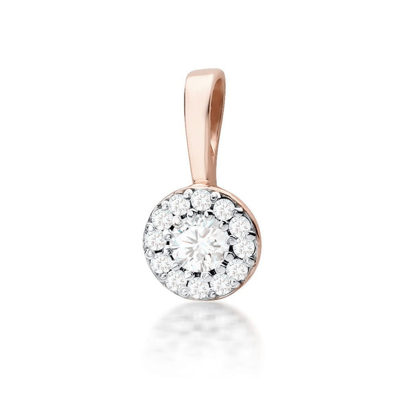 Pandantiv Aur 14K cu Diamante Naturale 0.22 ct, imaginea 3 din 6