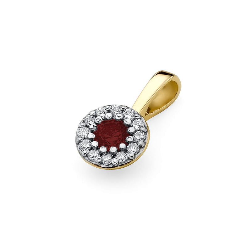 Pandantiv Aur 14K cu Rubin 0.15 ct si Diamante Naturale 0.10 ct, imaginea 2 din 6