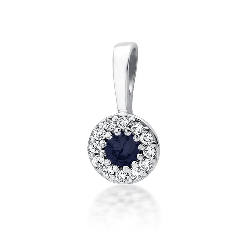 Pandantiv Aur 14K cu Safir 0.15 ct si Diamante Naturale 0.10 ct, imaginea 5 din 6