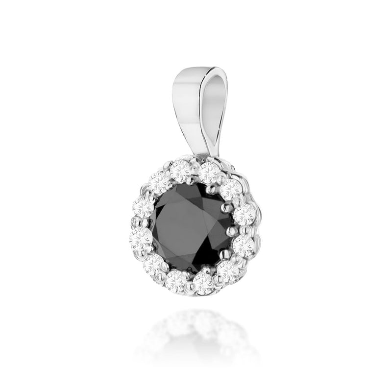 Pandantiv Aur 14K cu Diamante Naturale Albe si Negre 0.60 ct, imaginea 6 din 7