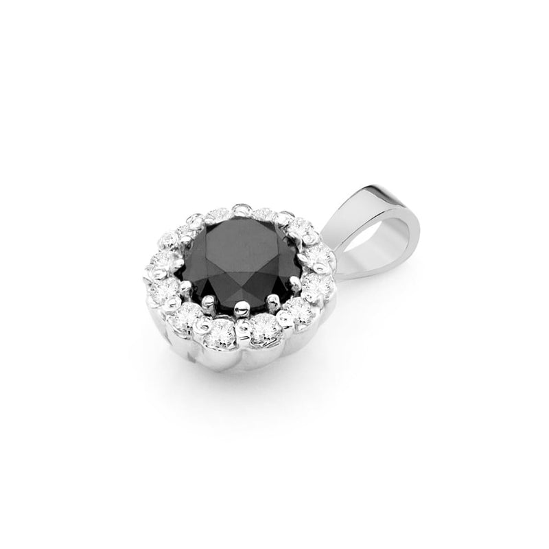 Pandantiv Aur 14K cu Diamante Naturale Albe si Negre 0.60 ct, imaginea 7 din 7