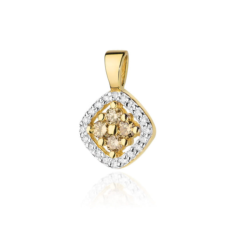 Pandantiv Aur 14K cu Diamante Naturale 0.30 ct — Aur galben