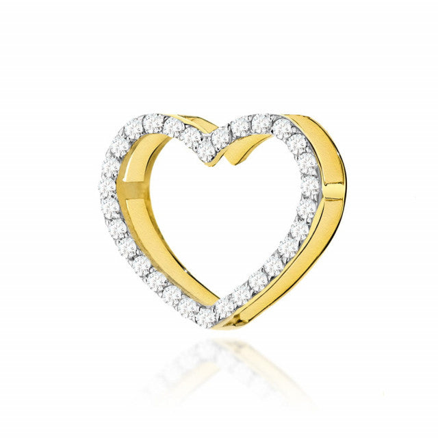 Pandantiv Aur 14K cu Diamante Naturale 0.15 ct — Aur galben