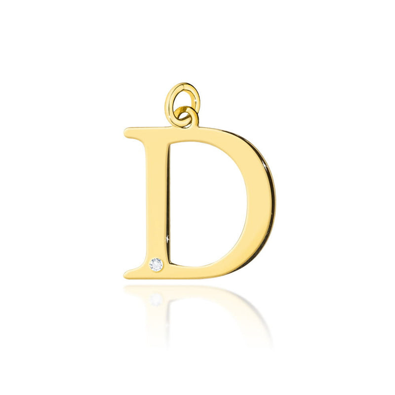 Pandantiv Aur 14K cu Diamante Naturale 0.01 ct — Aur galben
