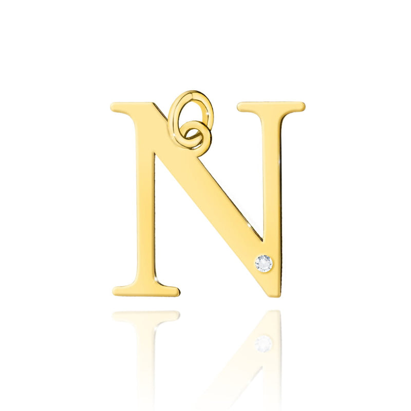 Pandantiv Aur 14K cu Diamante Naturale 0.01 ct — Aur galben