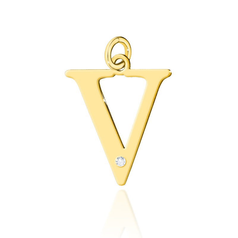 Pandantiv Aur 14K cu Diamante Naturale 0.01 ct — Aur galben