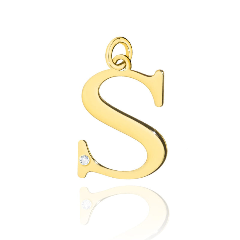 Pandantiv Aur 14K cu Diamante Naturale 0.01 ct — Aur galben