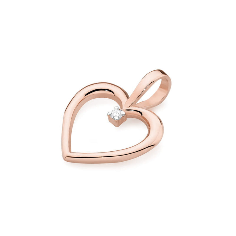 Pandantiv Aur 14K cu Diamant Natural 0.01 ct, imaginea 5 din 6