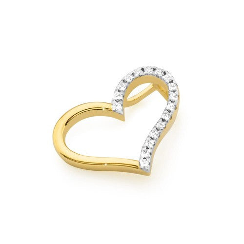 Pandantiv Aur 14K cu Diamante Naturale 0.09 ct — Aur galben