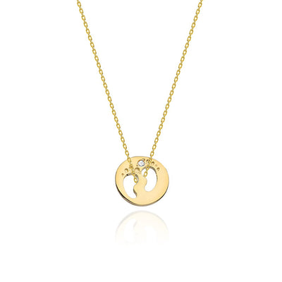 Colier Aur 14K cu Diamant Natural 0.01 ct