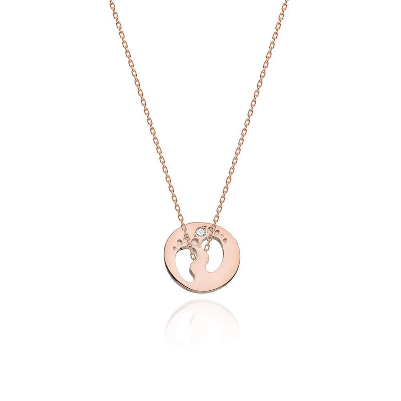 Colier Aur 14K cu Diamant Natural 0.01 ct, imaginea 3 din 6