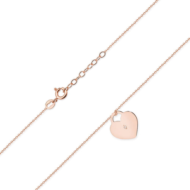 Colier Aur 14K cu Diamant Natural 0.01 ct, imaginea 4 din 6