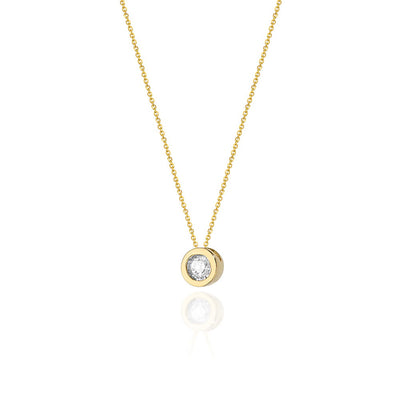 Colier Aur 14K cu Diamant Natural 0.08 ct