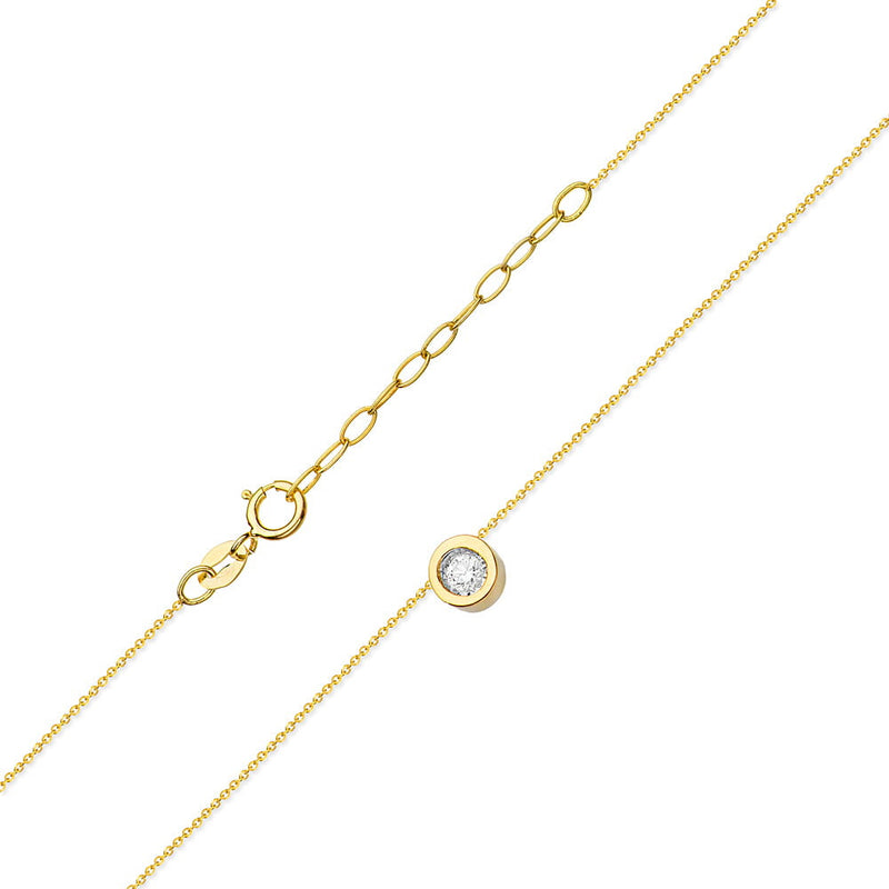 Colier Aur 14K cu Diamant Natural 0.08 ct, imaginea 2 din 9