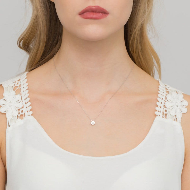 Colier Aur 14K cu Diamant Natural 0.08 ct, imaginea 9 din 9
