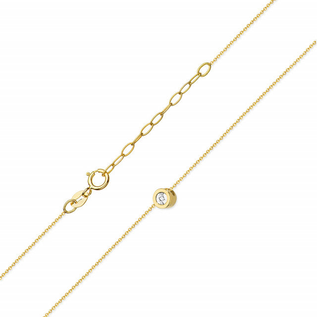 Colier Aur 14K cu Diamant Natural 0.01 ct, imaginea 2 din 5