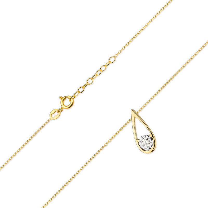 Colier Aur 14K cu Diamant Natural 0.08 ct, imaginea 2 din 6