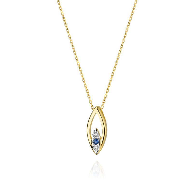 Colier Aur 14K cu Diamante Naturale 0.03 ct — Aur galben