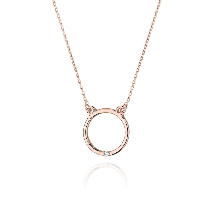 Colier Aur 14K cu Diamant Natural 0.01 ct, imaginea 3 din 6