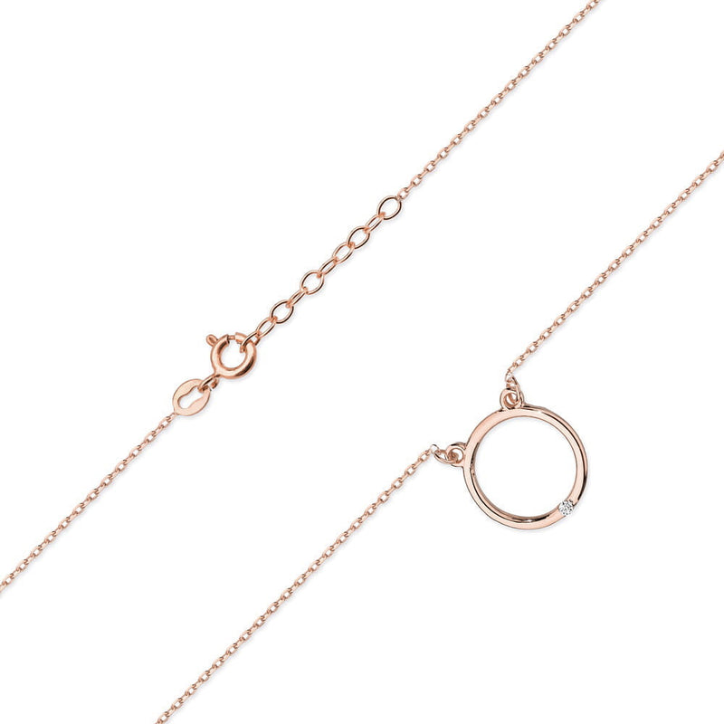 Colier Aur 14K cu Diamant Natural 0.01 ct, imaginea 4 din 6