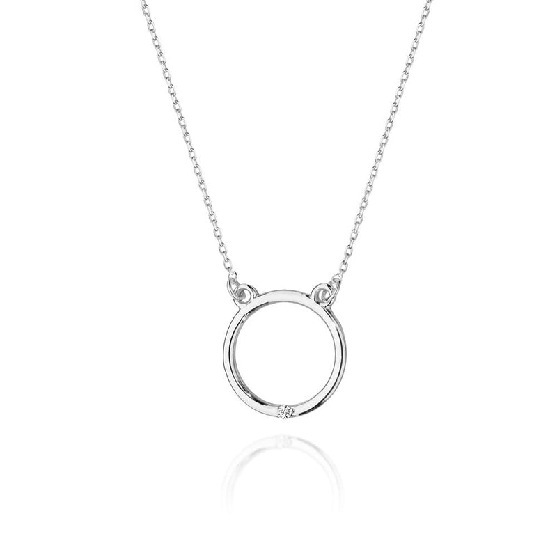 Colier Aur 14K cu Diamant Natural 0.01 ct, imaginea 5 din 6