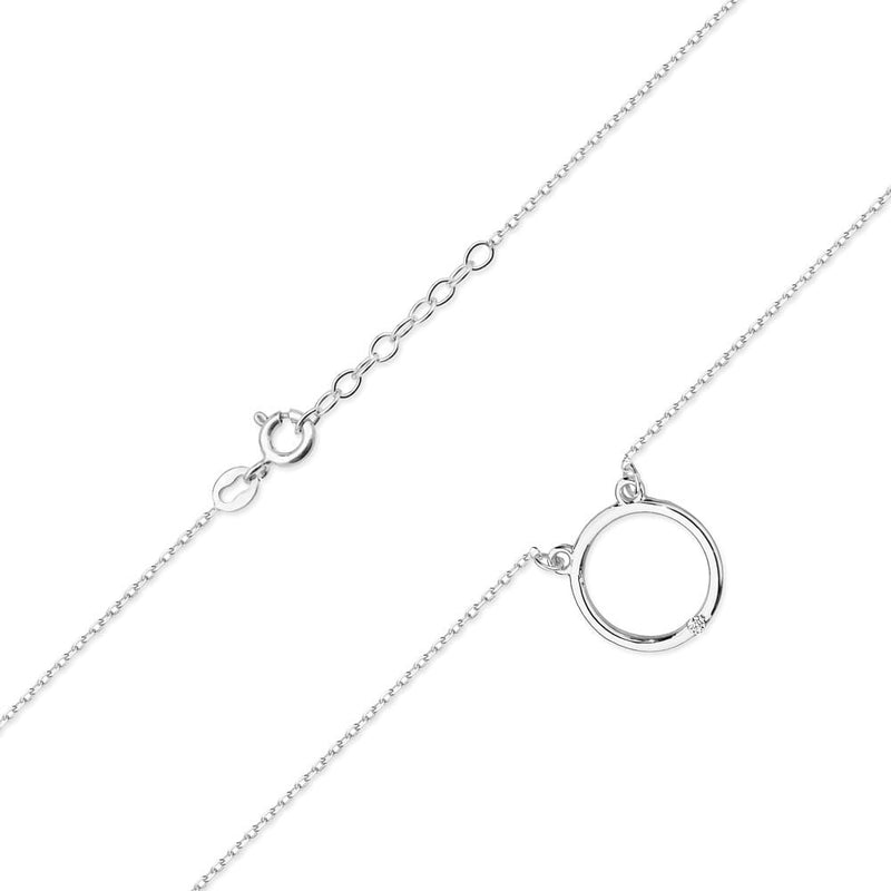 Colier Aur 14K cu Diamant Natural 0.01 ct, imaginea 6 din 6