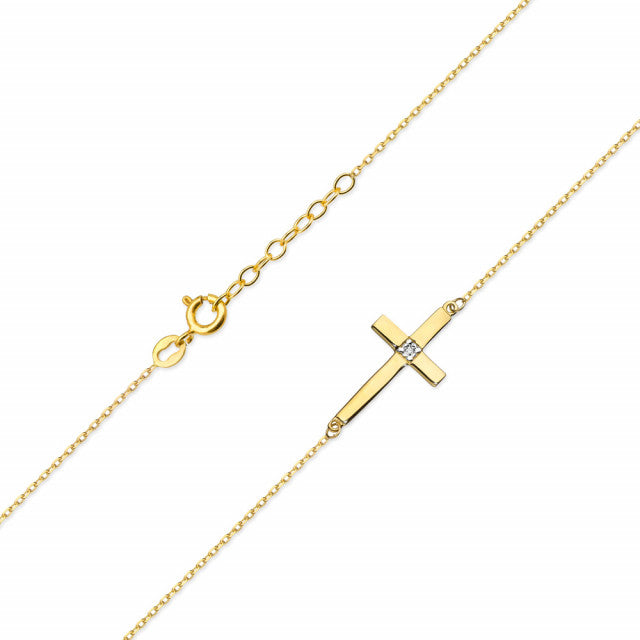 Colier Aur 14K cu Diamant Natural 0.01 ct, imaginea 2 din 5
