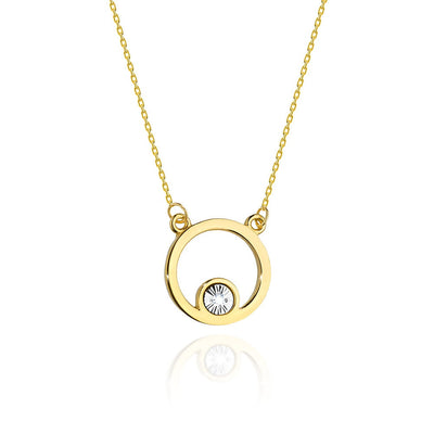Colier Aur 14K cu Diamant Natural 0.01 ct