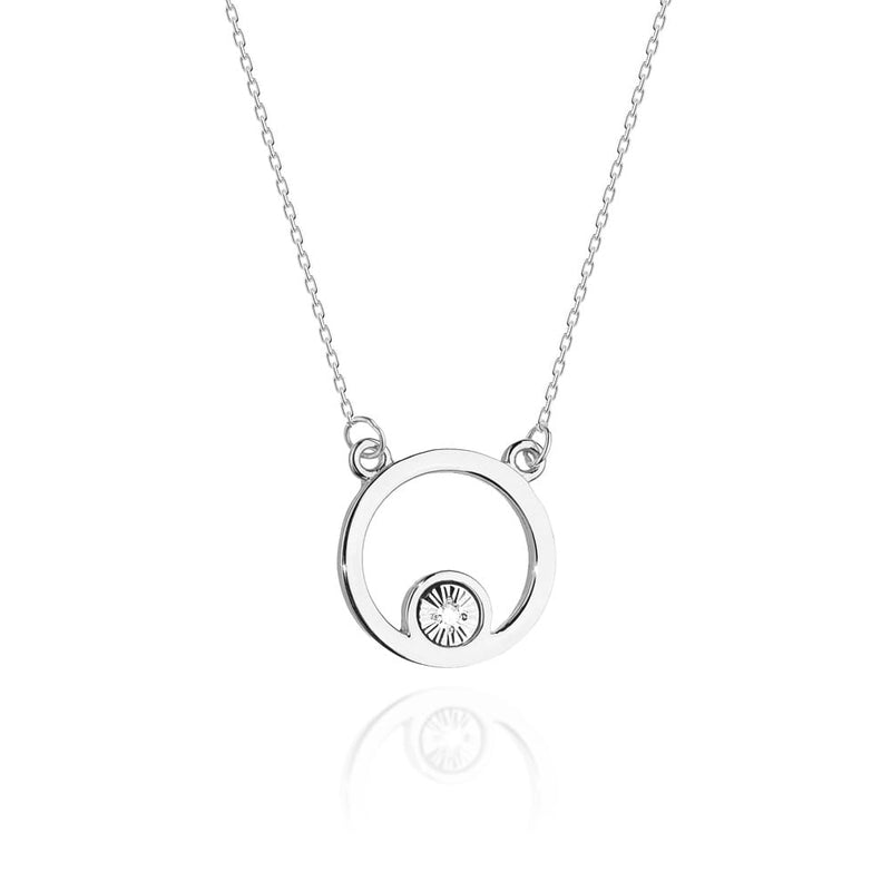 Colier Aur 14K cu Diamant Natural 0.01 ct, imaginea 7 din 8